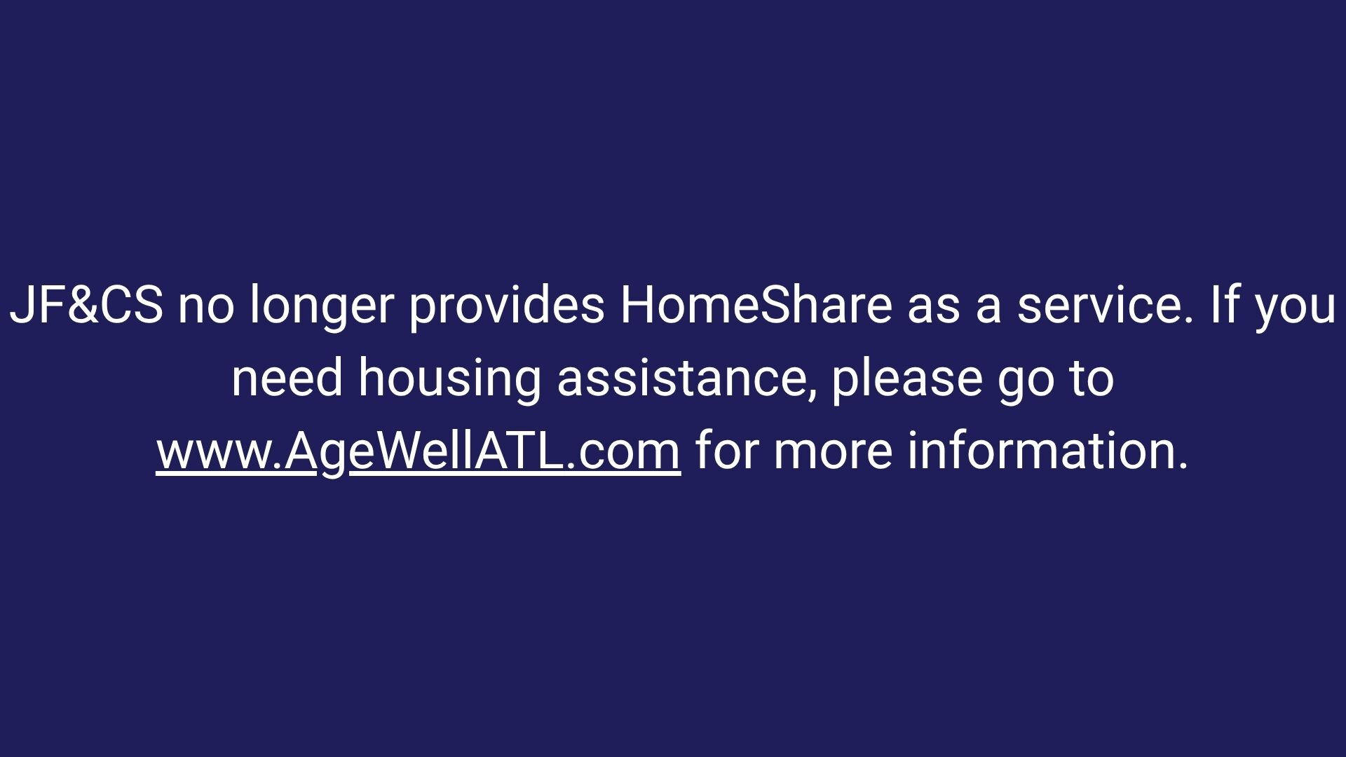 JF&CS HomeShare Service Update